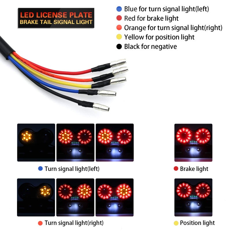 MFC PRO Bobber Cafe Racer ATV Chopper LED Tail Light Integrated Running Turn Signal Lamp License Plate Bracket Tail Lamp - Image 4